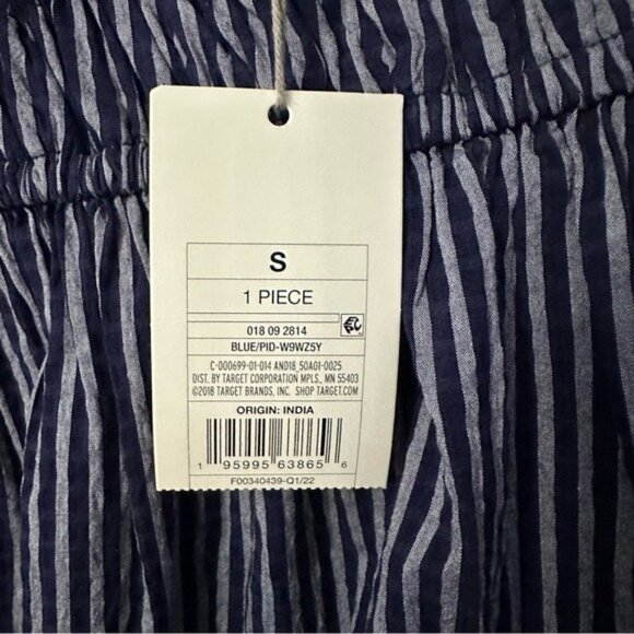 A New Day Striped Maxi Dress Blue White Smocked Sundress Coastal Prep Size Small - Picture 8 of 10